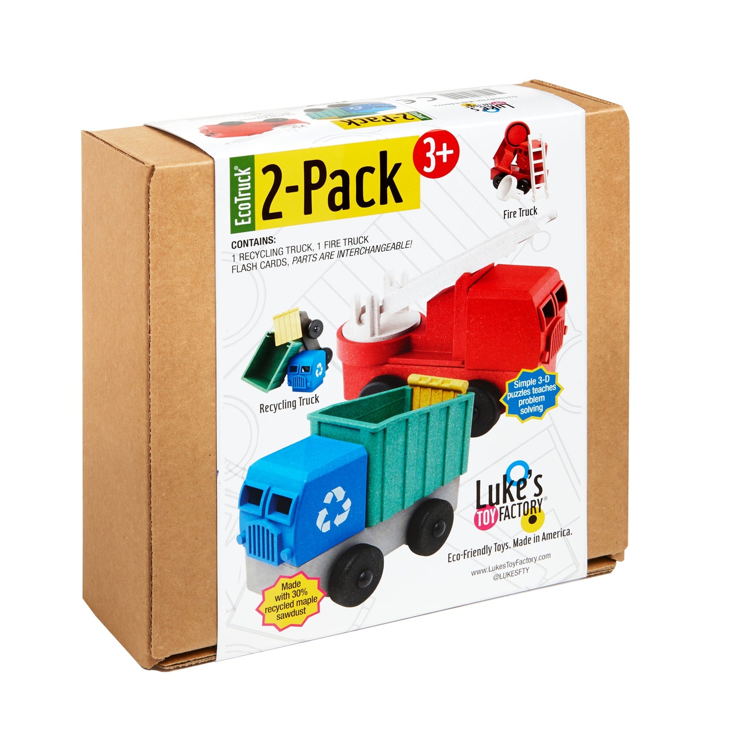 Fire and Recycling Truck (2 Pack)