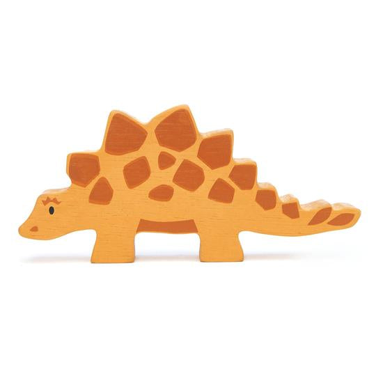 Orange wooden stegosaurus toy