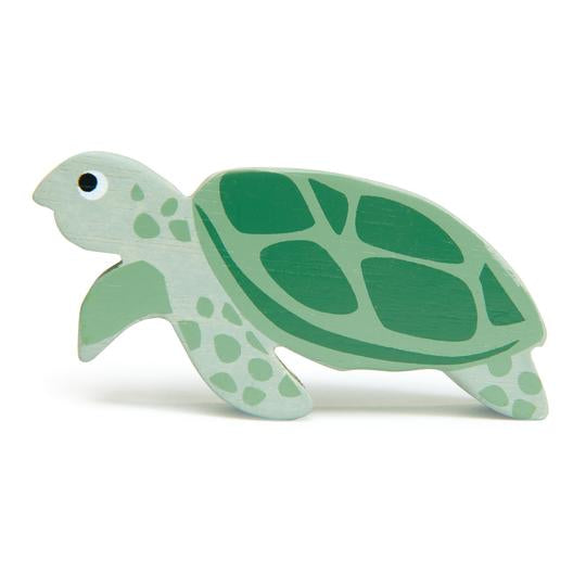 Green wooden sea turtle toy