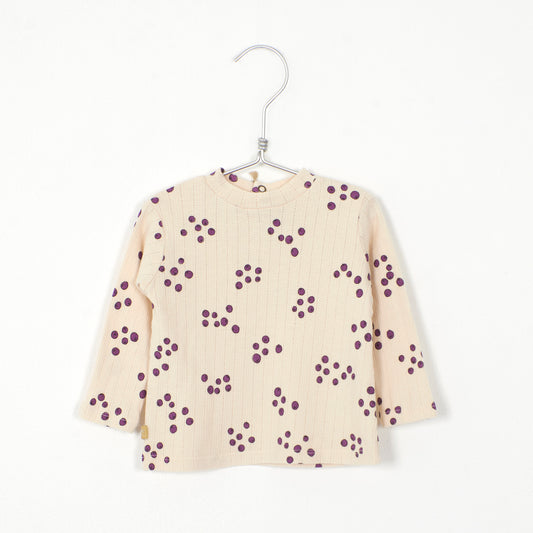 High Neck Baby T-shirt with Blueberries