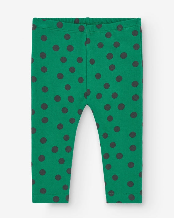 Green & Black Minidots Baby Slim Pants